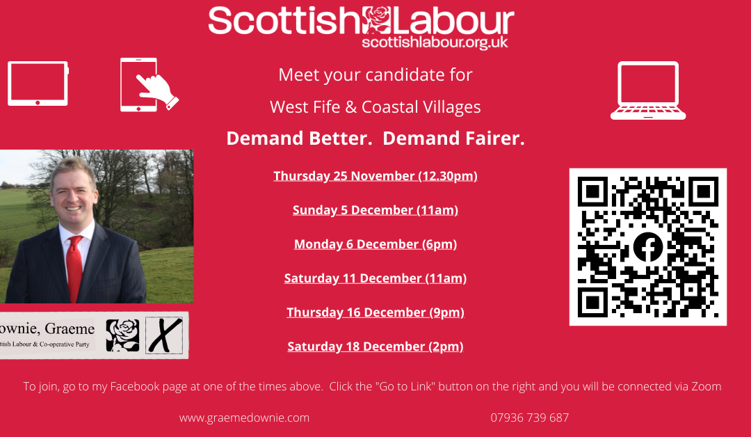 Digital “meet the candidate” sessions in West Fife & Coastal Villages